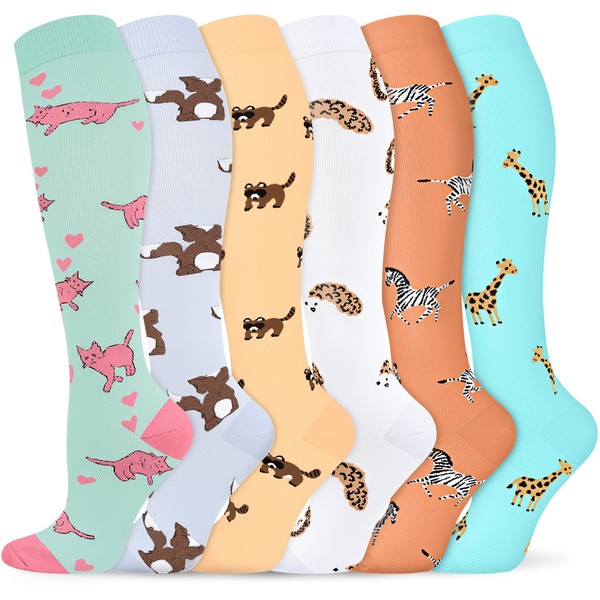 Hi Clasmix 6 Pairs Compression Socks for Women&Men 20-30mmhg Best