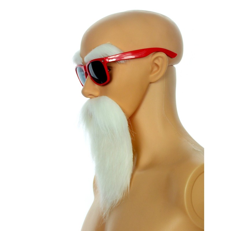 Party Chili Kame Sennin Master Roshi Costume White Beard Mustache