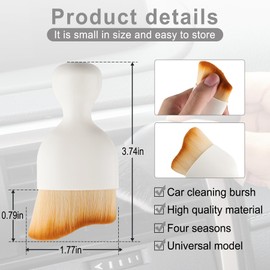 Urehepo Detail Brushes Car, Car Duster Interior Cleaning Tool, Car Interior Dust Sweeping Soft, Soft Bristles Brush Cleaning Tool, Car Interior Accessories(White)