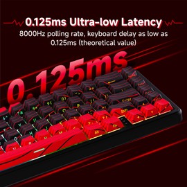 SEUNKWANG EWEADN Battle68 Wired Gaming Keyboard, 68 Keys Magnetic Keyboard, Adjustable Actuation 0.02mm, 8K Polling Rate, PBT Side Engraving Keycaps, 16.8 Million RGB, Web Driver, Space Magnetic Switch