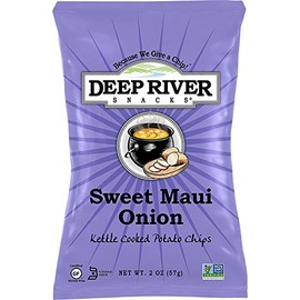 Deep River Snacks Kettle Chips, Sweet Maui Onion, 24 Count