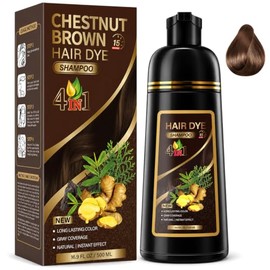 Hair Dye Shampoo 4 en 1 Fórmula Suave Ingredientes Naturales Color Marrón
