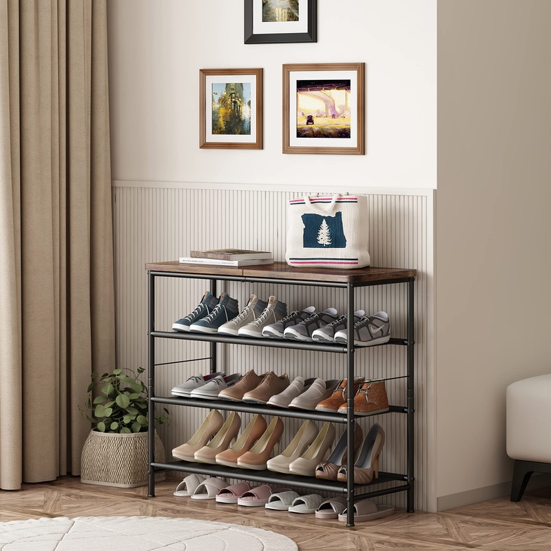 INGIORDAR Shoe Rack Organizer 5 Tier Metal Organizer Shelf with