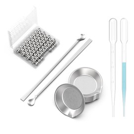 DIYESMART 120pcs Paint Mixing Balls, 20pcs Paint Tray, 2pcs Paint Stirrer and 2pcs 3ml Pipette Eyedroppers Suit for Airbrush Painting, DIY Art Craft Painting, Model Painting…