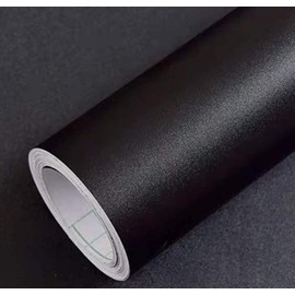 Yancorp Matte Black Contact Paper Peel and Stick Wallpaper Solid Black Self-Adhesive Drawer Stick and Peel Countertop Stickers (16"x78.7", Black)…