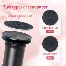 Ranrose Electric Foot File: Electric Feet Callus Remover with Non-Slip Lines Electric Foot Sander with 60 Sandpaper Discs, Pedicure Tools for Dead Skin Hard Callus (Black)