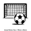 Azeeda Kleine 100 mm 'Fußballnetz & Ball' Klarer statischer Fensteraufkleber/Aufkleber