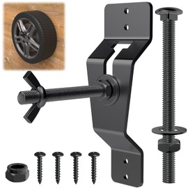 DIYIIRON Wall Mount Replacement Tire Carrier for Trailer, Spare Tire Bracket for Closed Trailer, Universal Wheel Mount, Trailer Spare Tire Mount (Black)