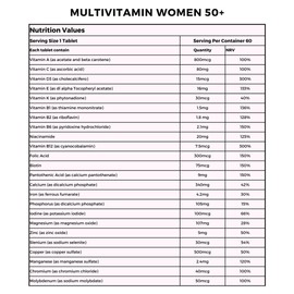Yours Multivitamin Women Age 50+, Advanced Multivitamin for Women | Immune Support, Bone Strength & Eye Health | Daily Essentials. 60 Tablets