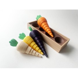 Mom's Large Diverse Carrot Garden Premium Toy Set for Pretend Tactile STEM Play and Learning