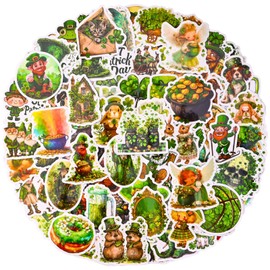 LINSHANMIN St. Patrick’s Day Stickers, 100 Pcs Vintage St. Patrick’s Day Stickers for Adults, Vinyl Holiday Stickers for Decorations Gift Tags Greeting Cards Scrapbook Water Bottle.
