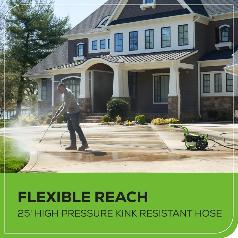 Greenworks 25ft High-Pressure (2300 PSI) Kink-Free Hose with M22 Adaptor