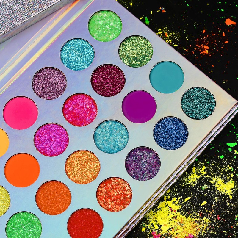 Afflano Neon Makeup Palette Eyeshadow, Glow in the Dark Colorful