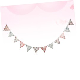 Operitacx Wimpel Bunt Stoff Ammer Blumen- Party Girlande Baumwolle Flaggen Pastell Vintage-Banner Mit Blumenmuster Blumenfahnenbanner Blumendreieck-Banner