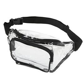 Riñonera Transparente, Riñonera Transparente PVC Multifuncional para Salidas Diarias (Negro)
