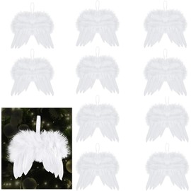 White Small Angel Wings, Angel Wings Christmas Tree, Angel Wings Decoration, Hanging Angel Wings, White Small Angel Wings, for Decoration, Home, Wedding, Party, Christmas, Pack of 10