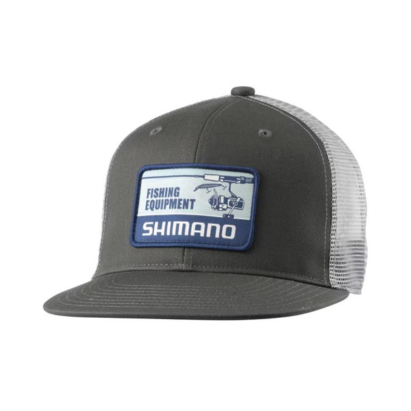 Shimano CA-067Y Graphic Flat Mesh Cap, Charcoal, Medium