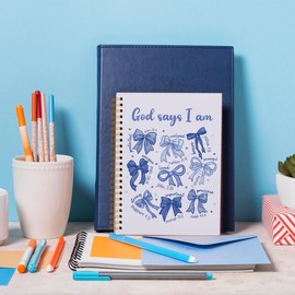 WXHUM Cute Purple Bow Bible Notebook Journal for Women Girls, Christian Prayer Notebook Coquette Church Journal College Office Travel Notebooks Gifts for Women Girls Teen, 5.5x8.3