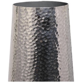 Deco 79 Aluminum Metal Decorative Vase Tall Hammered Centerpiece Vase, Flower Vase for Home Decoration 10" x 10" x 31", Silver