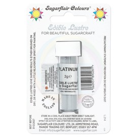 Sugarflair Platinum Edible Lustre Dust (E171 Free), Add a Lustrous Shine to Cakes or Decorations. Brush On or Add Rejuvenator to Create Eye-Catching Edible Paint- 2g