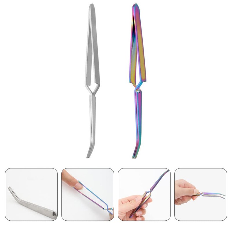 FOMIYES 2Pcs Nail Shaping Tweezers Pinch Nail Tool Stainless Steel