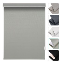 Changshade Size Custom Corded Roller Shades, Blackout Roller Window Blinds with Thermal Insulated for Office, Living Room, Bedroom, Kitchen, Easy Installation Gray ZZCML-ROL-GY-TA