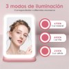 Espejo con Luz para Maquillaje, Espejo Compacto con Pantalla táctil