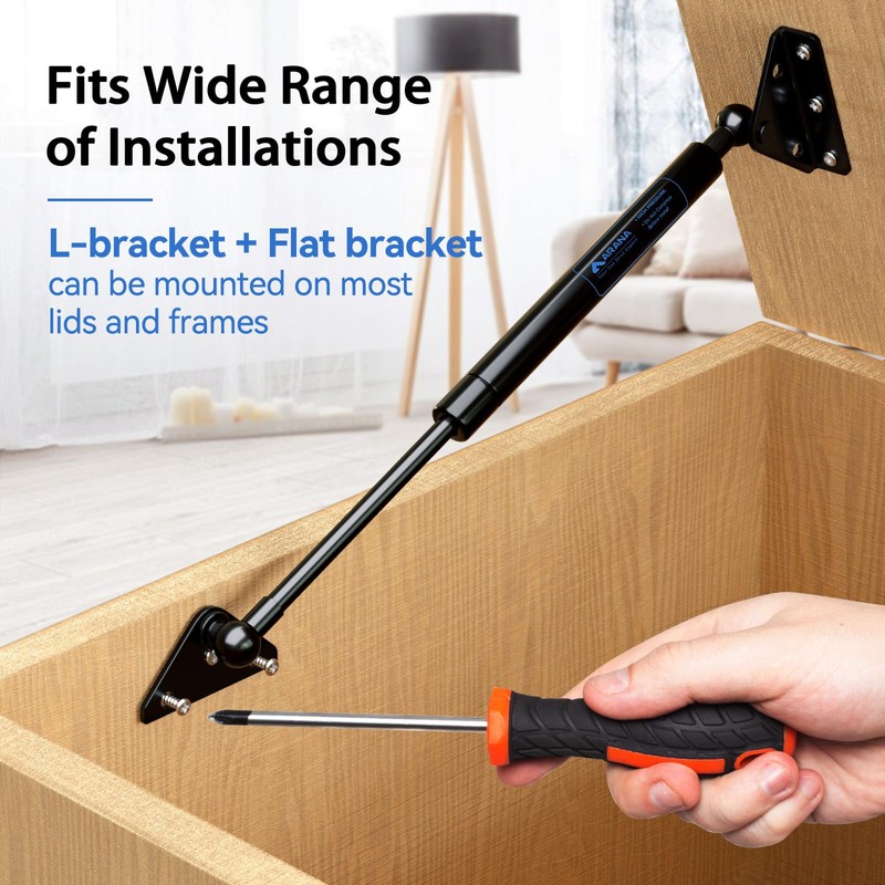 ARANA Gas Struts 20 inch 80 lbs/356N with Brackets(Non-Detachable), 20"
