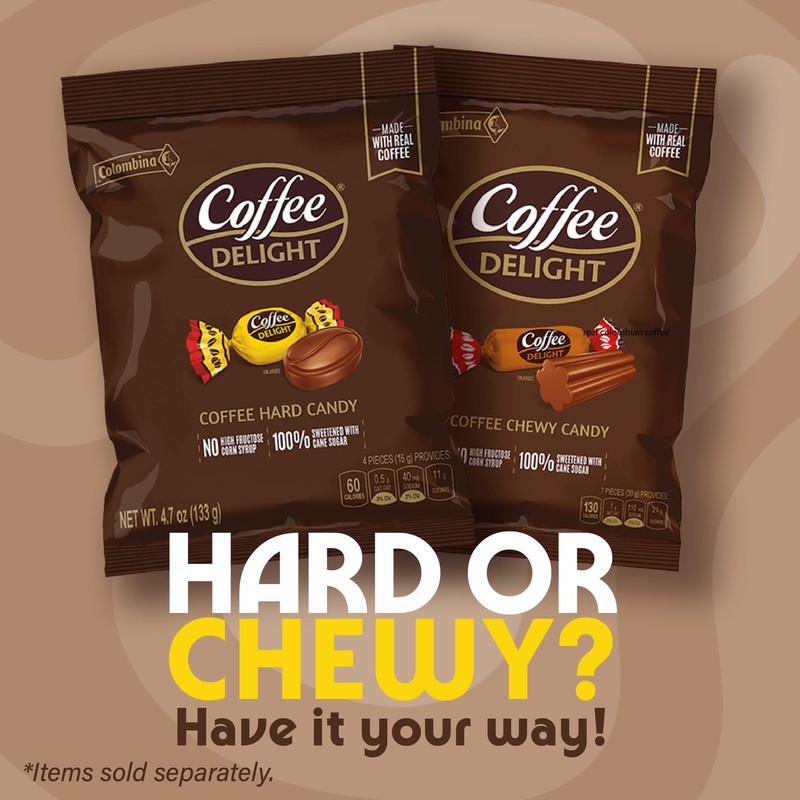 Colombina Coffee Delight Hard Candy - Pack of 50 Gluten