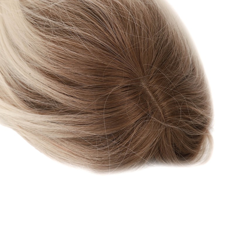 Gradient Blonde Brown Long Curly Wig Women Heat Resistant Synthetic