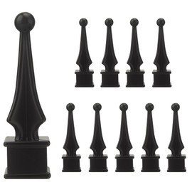 ZXNhome 10pcs Metal Fence Finials Fits 3/4" Square Post - Aluminium Alloy Four Sided Spire Wing Tip Black Finial Fence Toppe, for Yard Garden Lawn Iron Picket Fence Finial Tops Decoratio
