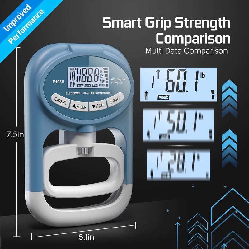 Grip Strength Tester Hand Dynamometer - Electronic Meter Digital Agarre