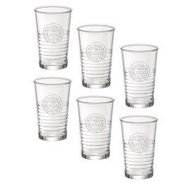 Bormioli Rocco Officina 1825 16 oz. Cooler Drinking Glasses for Cold Drinks, Water, and Cocktails, Set of 4, Clear