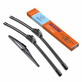 WOWIPER Silicone Windshield Wiper Blades with Rear Wiper Blade for Mini Cooper 2011-2006, All-Season Automotive Replacement Windshield Wipers for My Car - 19"+18"+10" (Set of 3)