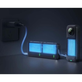 Insta360 X5 Battery(2400mAh)& Fast Charge Hub Bundle/Only for Insta360 X5 360 Camera (1Battery+1 Charger)