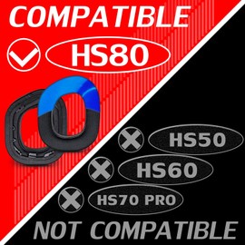 HS80 Cooling Gel Ear Pads Compatible with HS80 Headset I Thicker Enhanced Memory Foam - More Breathable Comfort by DIMOST