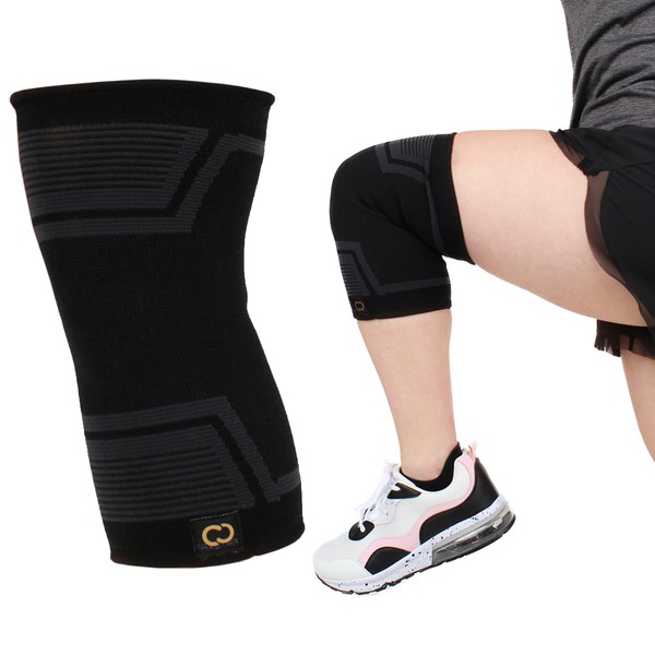 Copper Compression PowerKnit Knee Support Orthopedic Brace. Lab-tested 15-20mmHg. Sleeve for Pain, ACL, Joint, Meniscus Tear. Running, Basketball, Workout, Arthritis Fits Men & Women (S/M)