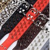 haoyueer Sharp Studded Dog Collar 2 Inch Wide Stylish Leather