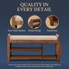 OAKHAM Bamboo Shoe Bench, Entryway Bench with Hidden Drawer and
