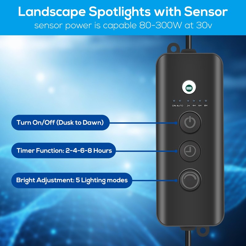 ZYAN Low Voltage Landscape Spotlights LED Landscape Lighting with Sensor,