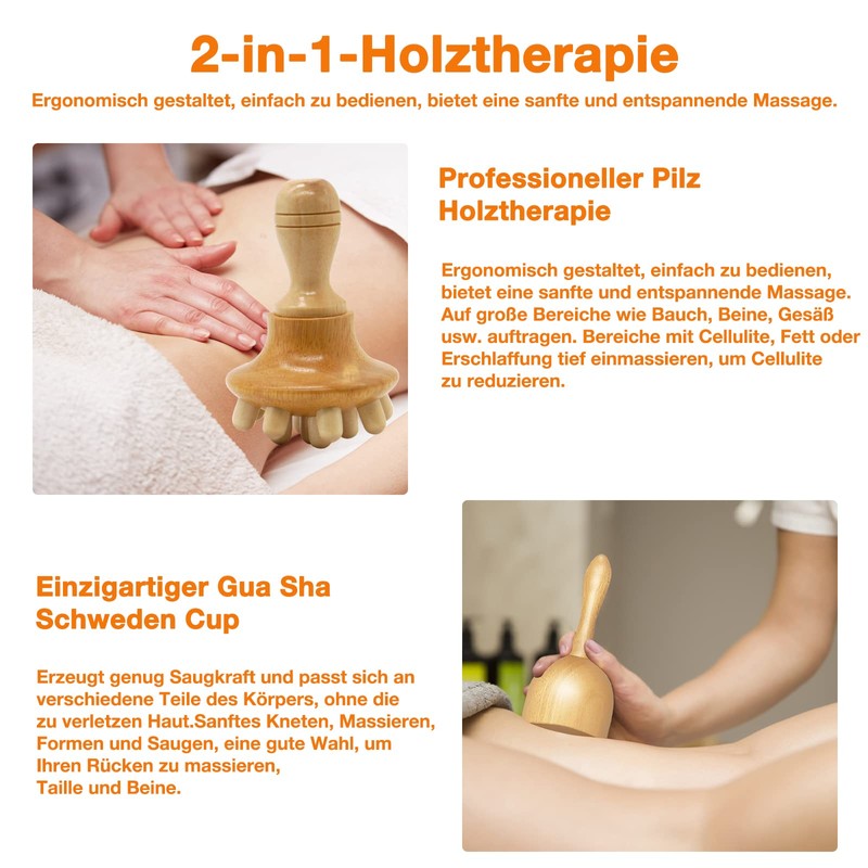 Maderotherapy Set Manual Wood Therapy Massage Tool Massage Cup and