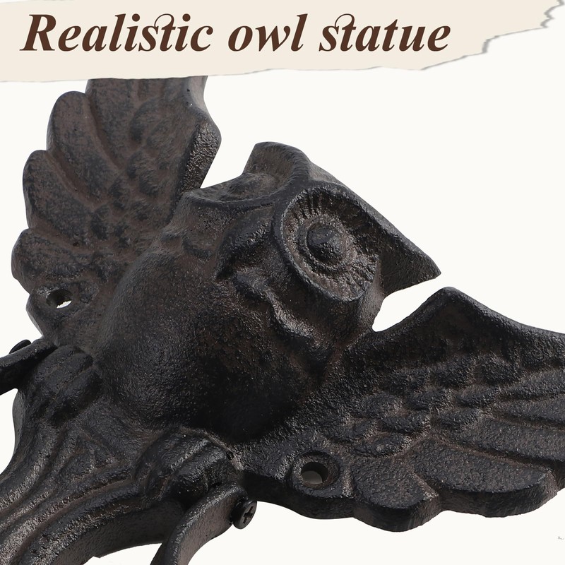 Bolifish Antique Gothic Heavy Duty Owl Front Door Knocker, Rustic