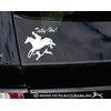 Tally Ho! Foxhunting Jumping Horse and Fox Hound Vinyl Window