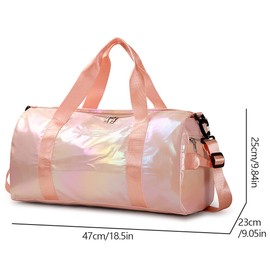 ZIOSINM Sports Duffels Bag Womens Mens Small Gym Bag Waterproof Travel Bag with Wet Compartment and Shoe Compartment Weekender Sports Bag Gym Bag (Pink)