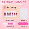 Sethexy Gradient Burgundy Press On Nails Medium Coffin False Nails