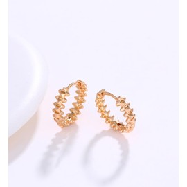 14K Gold Plated Lightweight Small Gold Hoop Earrings for Women,Trendy Chunky Open Hoops Earrings for Women Jewelry Gifts for Women's Lightweight Earrings for Sensitive Ears Everyday Earrings