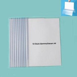 Pack of 10 Notebook Covers A4 Transparent Binder A4 Clamp Binder Polypropylene Plastic Application Folders