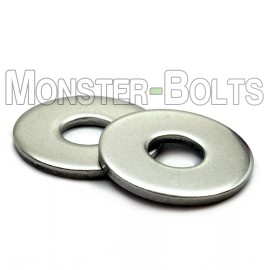 MonsterBolts 3/8" Stainless Steel Fender (Penny) Washers, A2 / 304 - 3/8 x 1-1/4", 1-1/2" - 3/8" x 1-1/2", 10