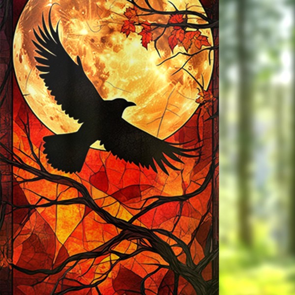 Nuxovilar Halloween Window Film, 17.7×39.4, Spooky Decorative Window Film for