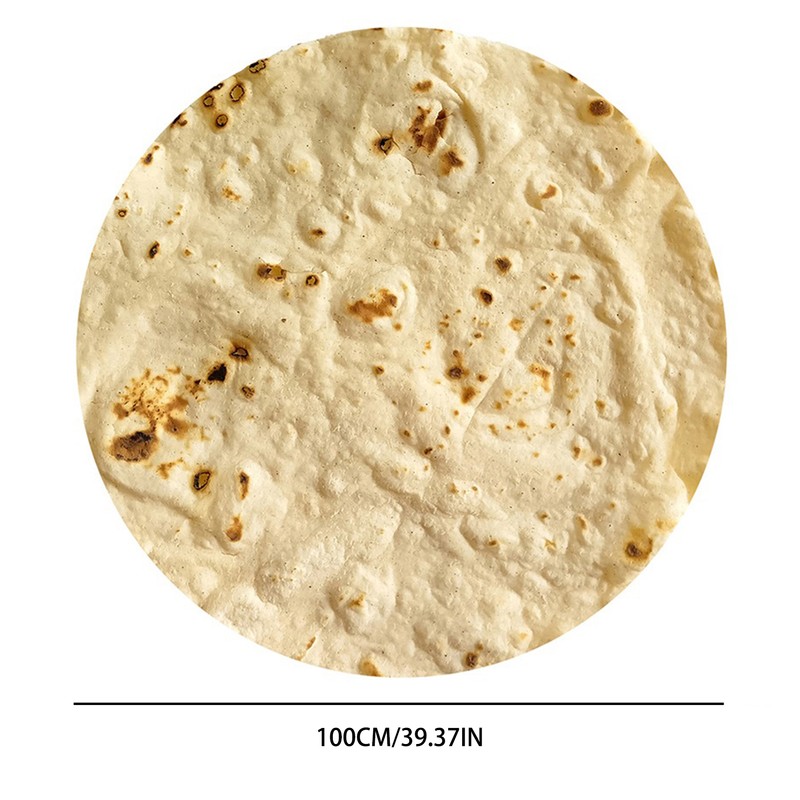 Burritos Tortilla Blanket Giant Round Beach Blanket Soft Comfortable Novelty
